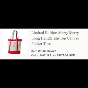 LIMITED EDITION LANDS END MEDUIM TOTE